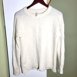 Aritzia Group Babaton wool alpaca blend round neck knit sweater ecru birch XS
